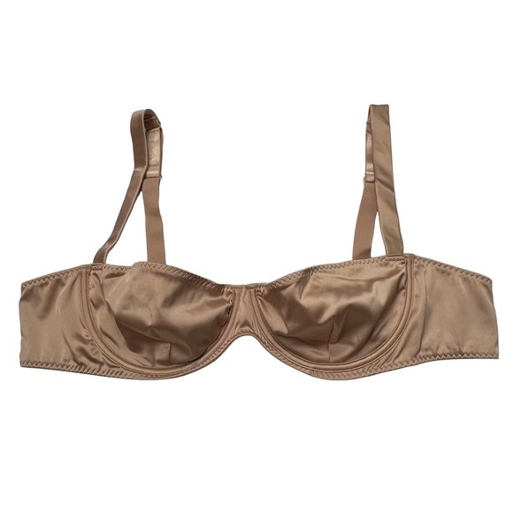 SKIMS Woven Shine Underwire Bra‎ 44D Pink Sand - Picture 2 of 10